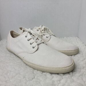 Polo Ralph Lauren Ethan Men's Sneaker Size 13 Lace Low Cute Whhite Canvas Shoes